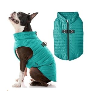 Gooby quilted Puffer Vest Dog Jacket, Turquoise